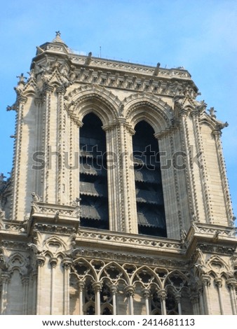 Notre Dame de Paris under the blue sky in summer in Paris, France