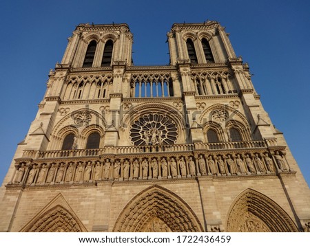 Notredame cathedral in Paris France