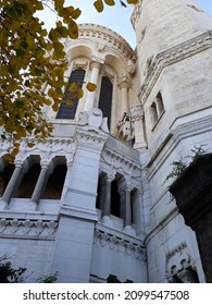 Notre-Dame de Fourvière Basilica, Lyon, France - October 28, 2021: Exterior details of the historical basilica. 