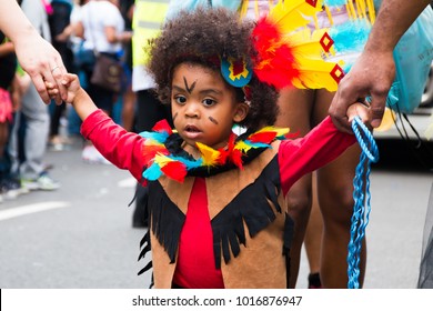 Notting Hill, London, UK - August 30 2015 : Notting Hill Carnival Parade Participant