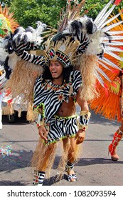 Notting Hill,London/UK 08/29/16 A Male Exotic Dancer In A Colorful Costume At The Notting Hill Carnival 2016