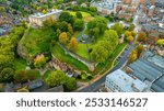 Nottingham castle, a Norman castle in a city of Nottingham in central England’s Midlands region, UK