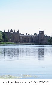 Nottingham/ England - 08/03/20: Photo of Newstead Abbey taken from across the Upper Lake.