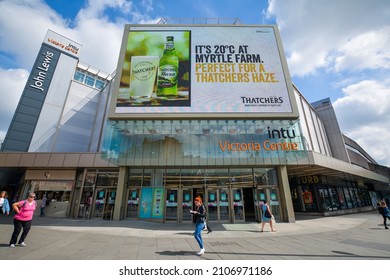 Nottingham, England - January 16, 2022: Victoria Centre is a shopping centre at the heart of Nottingham in the East Midlands with over 120 stores and many of great restaurants. 