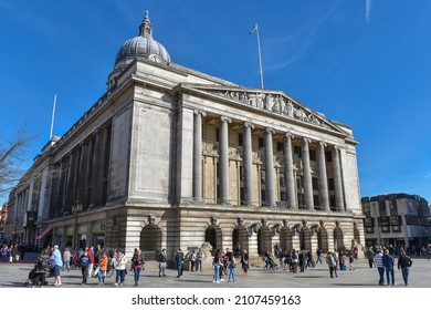 Nottingham, England - January 17, 2022: View of the dome of Nottingham City Council House located in the heart of Nottingham city in the East Midlands, England.
