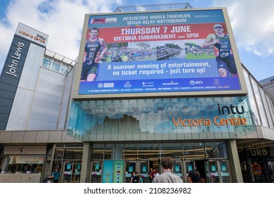 Nottingham, England - January 18, 2022: Victoria Centre is a shopping centre at the heart of Nottingham in the East Midlands with over 120 stores and many of great restaurants. 