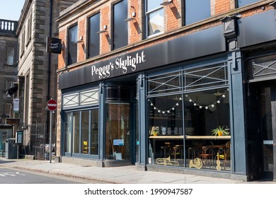 Nottingham, Nottinghamshire, England- June 1, 2021. Peggy's Skylight Jazz Club Exterior View On George Street.