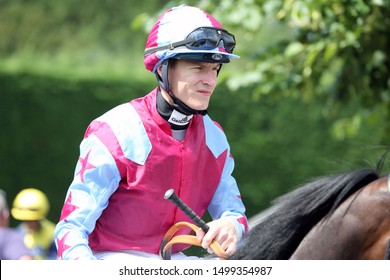 NOTTINGHAM RACECOURSE, NOTTINGHAM, UK : 1 AUGUST 2019 : Jockey Richard Kingscote At Nottingham Races