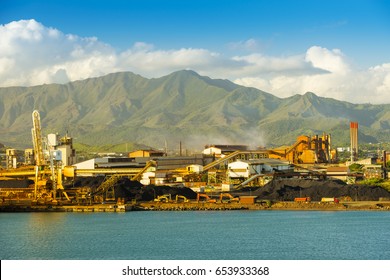 NOUMEA, NEW CALEDONIA - APRIL 2016: Nickel Mining And Smelting Operations In The Harbor. New Caledonia Accounts For Roughly 10% Of The Worlds Known Nickel Supply.