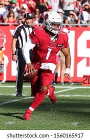 Nov 10, 2019; Tampa, FL USA;  Arizona Cardinals Quarterback And First Overall Draft Pick Kyler Murray (1) Rolls Out Of The Pocket During An NFL Game. 