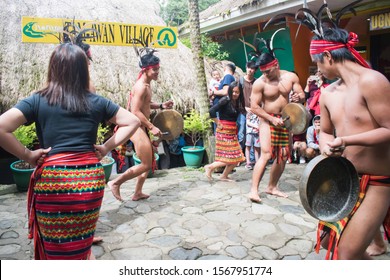 NOV. 9, 2019-BAGUIO CITY PHILIPPINES : Performance Of The Cultural And Traditional Dance Of The Igorot People Of The Cordilleras In The Philippines. Tam-awan Village In Baguio City.