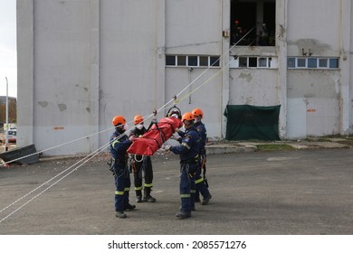 Tekirdağ-Turkey, Nov.20.2021- Greek Search And Rescue Team Doing Earthquake Exercise In Tekirdağ