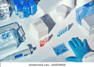 Novel Coronavirus 2019 NCoV RT-PCR Diagnostics Kit. It Contains Reagents, Primers And Control Samples To Detect Presence Of 2019-nCoV Or Covid19 Virus. In Vitro Diagnostic By Real-time PCR Analysis.