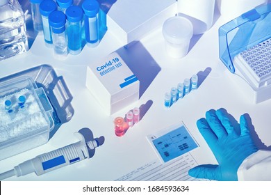 Novel Coronavirus 2019 NCoV RT-PCR Diagnostics Kit. It Contains Reagents, Primers And Control Samples To Detect Presence Of 2019-nCoV Or Covid19 Virus. In Vitro Diagnostic By Real-time PCR Analysis.