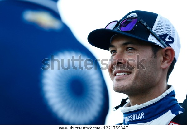 November 02, 2018 - Ft.\
Worth, Texas, USA: Kyle Larson (42) hangs out in the garage during\
practice for the AAA Texas 500 at Texas Motor Speedway in Ft.\
Worth, Texas.