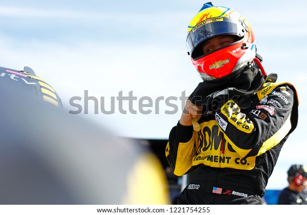 November 03, 2018 - Ft. Worth, Texas, USA: John\
Hunter Nemechek (42) hangs out on pit road prior to qualifying for\
the O\'Reilly Auto Parts Challenge at Texas Motor Speedway in Ft.\
Worth, Texas.