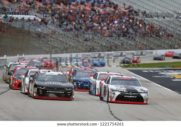 November 03, 2018 - Ft.\
Worth, Texas, USA: Christopher Bell (20) battles for position\
during the O\'Reilly Auto Parts Challenge at Texas Motor Speedway in\
Ft. Worth, Texas.