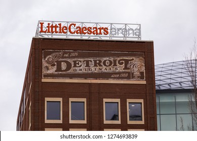 November 10, 2018. Little Caesars Arena. Sign. Little Caesars Arena is a multi-purpose arena in Midtown Detroit. Detroit, Michigan. USA.