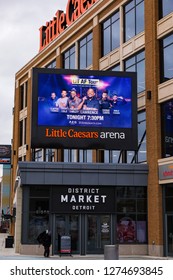 November 10, 2018. Little Caesars Arena. Sign. Little Caesars Arena is a multi-purpose arena in Midtown Detroit. Detroit, Michigan. USA.