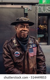 November 11th 2016 - New York City - At The Veterans Day Parade In NYC, A Portrait Of A Vietnam Veteran Pilot.