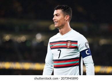 November 11th, 2021, Aviva Stadium, Dublin, Ireland 2022 FIFA World Cup Qualifier, Ireland versus Portugal; Cristiano Ronaldo smiles