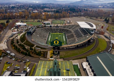 November 12, 2019: Eugene, Oregon, USA. Autzen Stadium Aerial Image