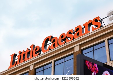 November 13, 2018. Little Caesars Arena. Sign. Little Caesars Arena is a multi-purpose arena in Midtown Detroit. Detroit, Michigan. USA.