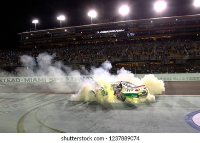 November 17, 2018 - Homestead, Florida, USA: Tyler Reddick (9) Takes The Checkered Flag And Wins The 2018 NASCAR Xfinity Championship Following The Ford 300 At Homestead-Miami Speedway In 