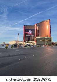 November 19, 2021 Las Vegas, Nevada USA. Empty Las Vegas Strip Street View Of The New Resorts World Hotel And Casino.