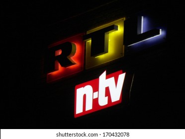 NOVEMBER 2013 - BERLIN: Logo/ Electronic Sign For The Media And Television Companies 