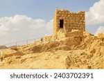 November 2022, Ancient ruins at Massada, built by Herod the Great, and the ancient site of Jewish revolt against the Roman occupation of iIsrael about AD73