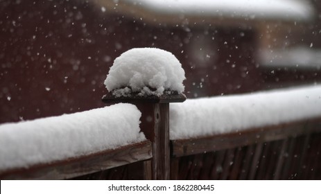 November 22, 2020 - Mississauga, Ontario Canada. A Sudden Snowstorm Hit In The Greater Toronto Area.