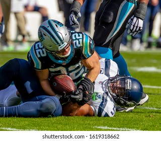 November 25, 2018 - Christian MCCAFFREY Plays Against The Visiting Seattle Seahawks At Bank Of America Stadium In Charlotte, NC.  The Panthers Lose To The Seahawks, 30-27.  