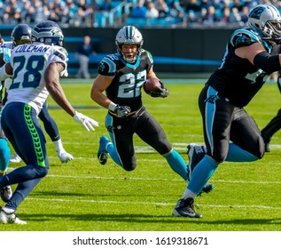 November 25, 2018 - Christian MCCAFFREY (22) Runs Against The Visiting Seattle Seahawks At Bank Of America Stadium In Charlotte, NC.  The Panthers Lose To The Seahawks, 30-27.  