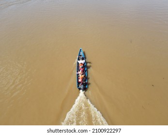 November 28, 2021, Community Activities By Boarding A Boat On The Kapuas Sintang River, West Kalimantan.