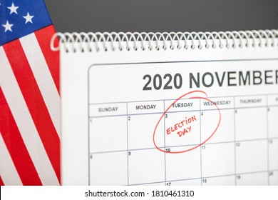 November 3, 2020 Election Day Concept. Desk Calendar With November 3rd Marked In Red