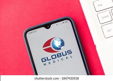 November 5, 2020, Brazil. In This Photo Illustration The Globus Medical Logo Seen Displayed On A Smartphone