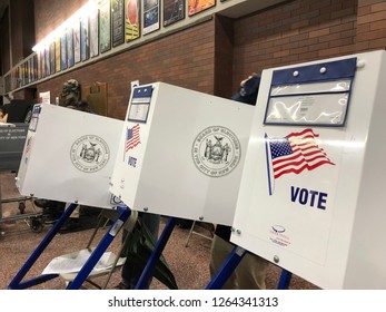 November 6, 2018 - NEW YORK CITY: People In Manhattan Vote In Midterm Elections. Thirty-five Of The 100 Seats In The United States Senate And All 435 Seats In The USHouse Of Representatives Were Conte