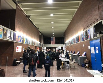 November 6, 2018 - NEW YORK CITY: People In Manhattan Vote In Midterm Elections. Thirty-five Of The 100 Seats In The United States Senate And All 435 Seats In The USHouse Of Representatives Were Conte