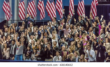 NOVEMBER 8, 2016, Supporters Of Hillary Clinton Election Night At Jacob K. Javits Center - Venue For Democratic Presidential Nominee Hillary Clinton Election Night Event New York, New York.