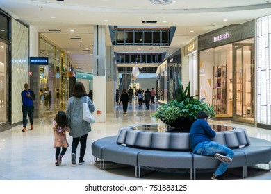 November 8, 2017 San Jose/CA/USA - People Shopping At Westfield Valley Fair Mall