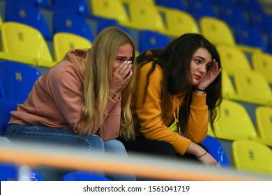 NOVEMBER 8, 2019 - KHARKIV, UKRAINE: Crying Fans. Ukrainian Basketball Superleague. Kharkivski Sokoly - BC Khimik Yuzhne