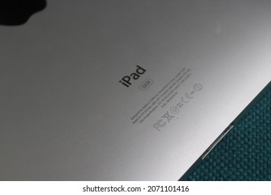 November 8 2021, Leiden The Netherlands: Apple IPad 1, The First Generation, Released On April 3, 2010, Was The First IPad Available. Closeup Of The Ipad 32 Gb Designed In California Version Is Shown.