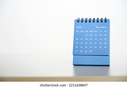 November Calendar 2022 on White table background.Time planning, day counting and holidays - Shutterstock ID 2211638847