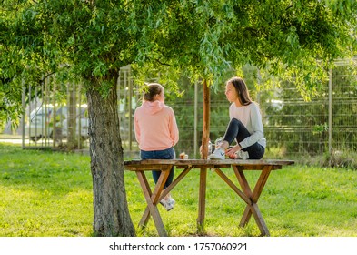 Novi Sad, Serbia - May 31. 2020: Two Friends In The Vojvodina Town Of Srbobran 