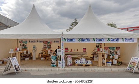 Novi Sad, Serbia - September 21, 2021: Danish Company Danvit Farm Animal Feed at Agriculture Expo Fair.