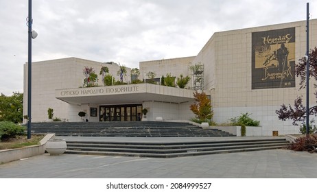 Novi Sad, Serbia - September 21, 2021: Serbian National Theatre Performing Arts Building In Novi Sad.