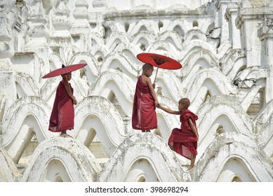 Novices Monk  In Myanmar