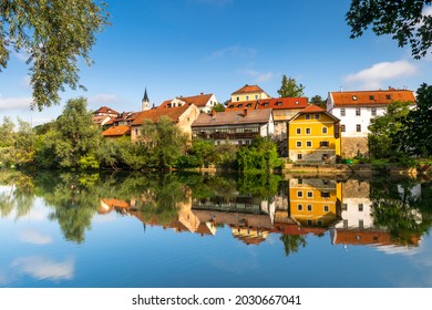 Novo Mesto ( Rudolfswerth, Newestat), Slovenia, Lower Carniola Region, near Croatia at Bend of River Krka.