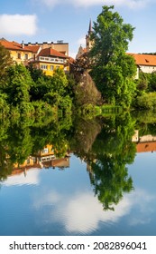 Novo Mesto ( Rudolfswerth, Newestat), Slovenia, Lower Carniola Region, near Croatia at Bend of River Krka. - Shutterstock ID 2082896041